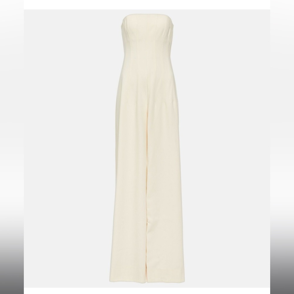 Staud Benjamin Strapless Wide Leg Jumpsuit